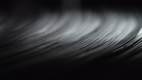 Rotating Black Record Player with Needle Close Up