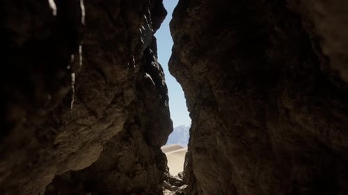 A Narrow Passage Between Two Large Rocks