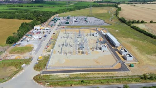 Aerial View of Industrial Facility in Rural UK