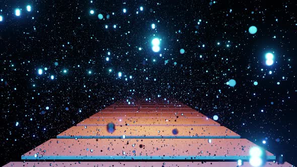 Looped road through the stars, path to infinity through stardust 3d ...