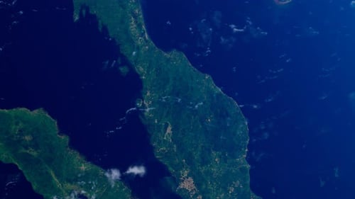 Malaysia aus dem Weltraum. Asien aus der Weltraumumlaufbahn. Blauer Planet Erde.
Globus
