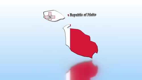 Republic of Malta Map Flag Reveal Animation