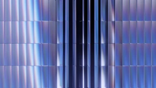 Abstract Blue Purple Grid Reflective Panels Background