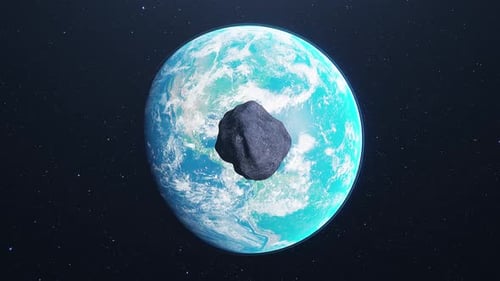 Asteroid Moving Close To Earth In Deep Space