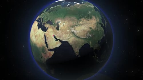 Earth Zoom From Space To Kuwait