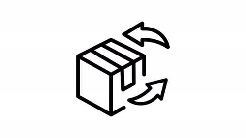 Animated Minimalist Package Return Icon