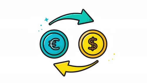 Currency exchange icon flat 4K video