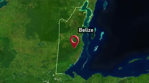 Belize Country Zoom vom Weltraum zur Erde