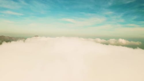 4k drone footage of clouds high above in the atmosphere