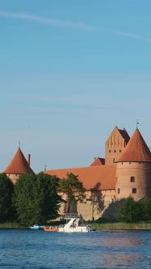 Trakai Island Castle in Lake Galve Lithuania