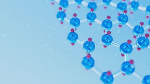 Rotating 3D Molecular Structure in a Clean Scientific Background