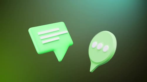 Green 3D Message box
