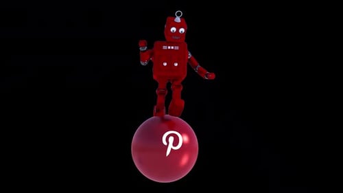 Funny Robot Running in loop with alpha channel on Pinterest Logo