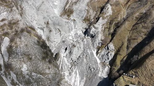 Aerial view of mountain landscape, Italy.