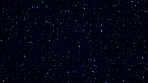 Blue Glowing Binary Code Matrix with Digital Data Stream – Abstract Technology Seamless Loop