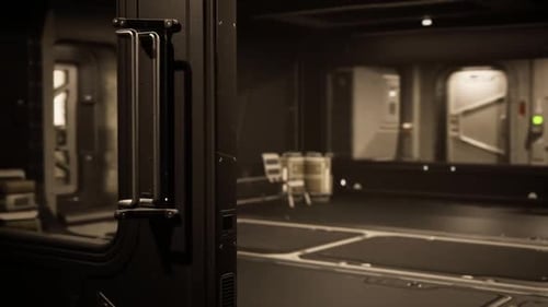 Exploration de l'intérieur d'une station spatiale futuriste pendant un moment de calme