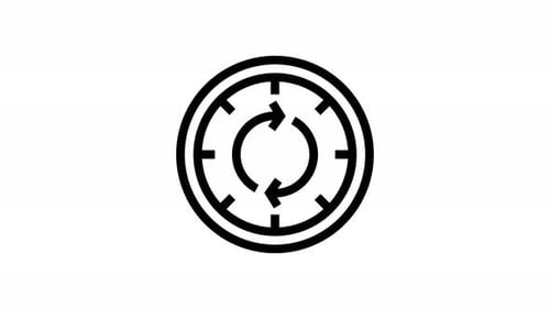 Animated Reload Target Icon in Flat Design Style