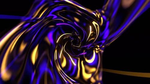 Violetter und gelber Wellentunnel mit farbigem Neonhintergrund VJ Loop In 4K