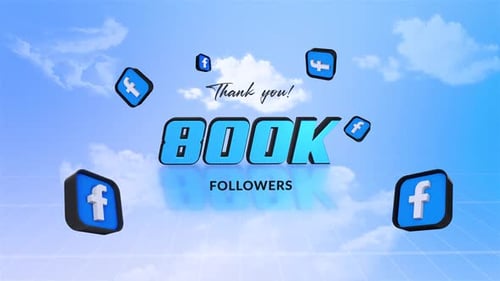 3D Social Media Followers Thank You Text Animation