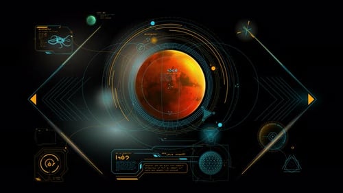 Infografik-Datenelemente auf dem Mars
