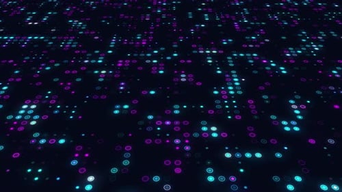 Animated Digital Grid Background with Neon Blue and Pink Lights