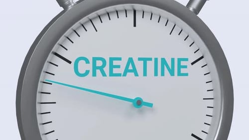 Animated Stopwatch with Creatine Text for Health and Fitness
