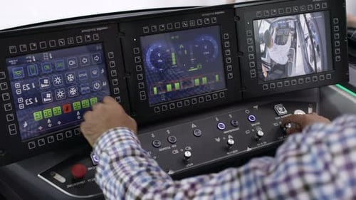 Um painel de controle avançado projetado especificamente para as operações da mídia de sistemas de máquinas modernas