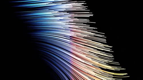 Blue And Yellow Waves Stripes Vj Loop On Black Background HD