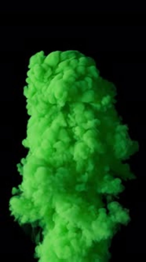 Slow motion 3D animation of green smoke. The file contains an Alpha Channel.