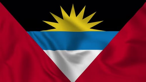 Waving Flag of Antigua and Barbuda Realistic Fabric Loop