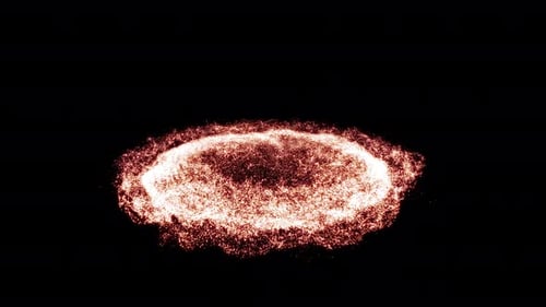 Red Glowing Particles Energy Burst