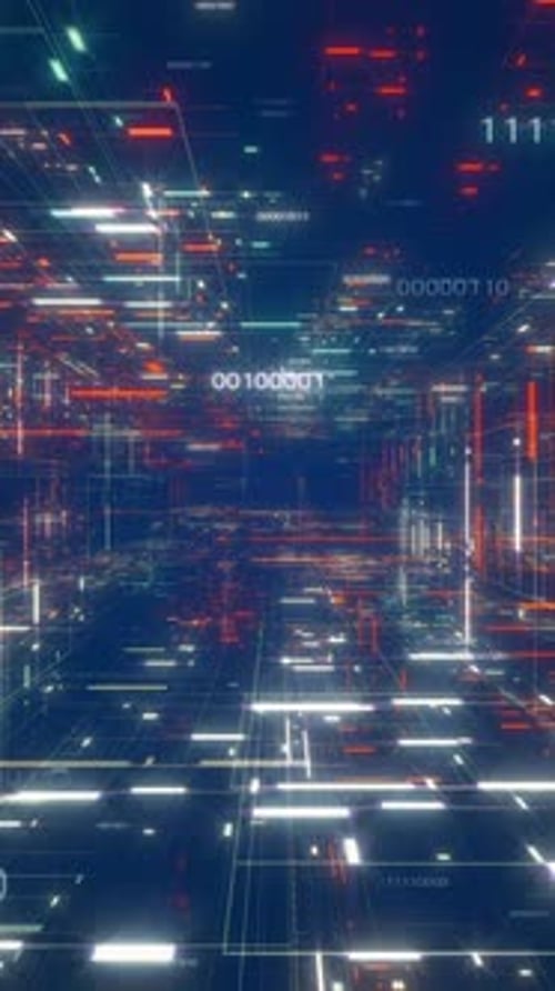 Futuristic Digital Data Grid Vertical Background