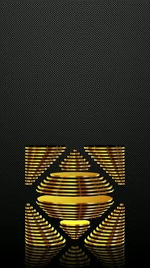 Vertical Background, Black and Gold Figure, Shape, 3D Render, Exclusive, Mirror, Unique Design