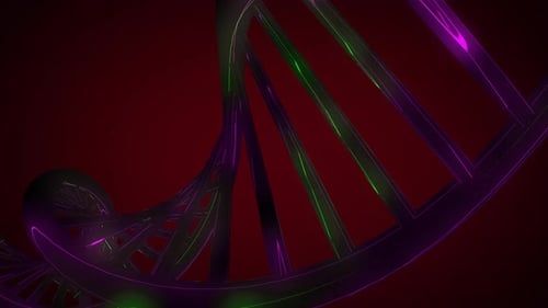 Rotating DNA Helix Neon Glow Animation