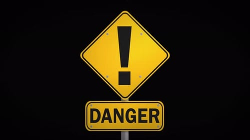 Animated Danger Warning Sign with Exclamation Mark