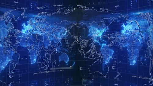Rotation Blue World Map