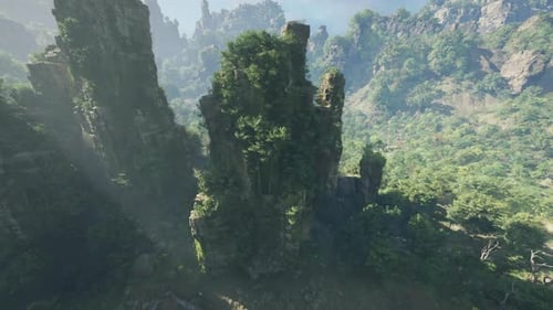 A Breathtaking Aerial View of a Majestic Mountain Landscape in China