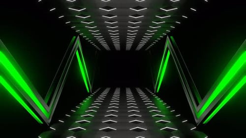 Grüner und weißer futuristischer abstrakter bewegter Hintergrund Vj Loop In 4K