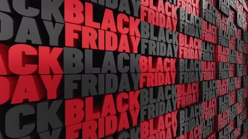 Dynamic 3D Black Friday Text Wall Animation