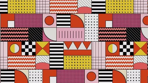 Sliding Warm Bauhaus Pattern Background