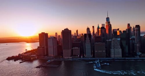Panorama of Manhattan, New York, the USA.