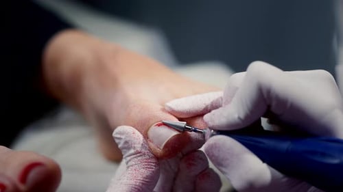 Professional Toe Nail Filing and Shaping Close Up