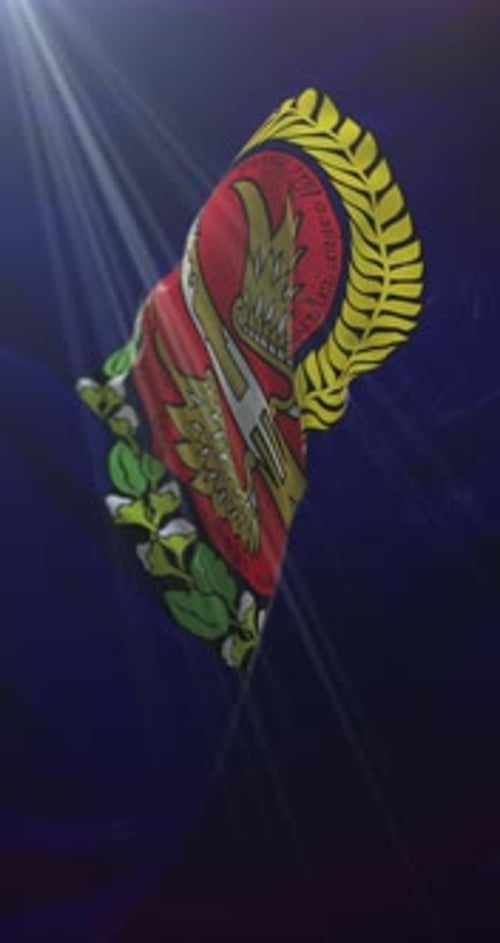 Animated Waving Flag with Yogyakarta Emblem