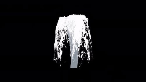 Animación 3D de efecto de rociado de agua sobre fondo negro transparente