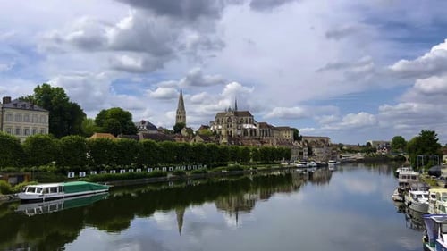 French Old Town with Beautiful Medieval Houses