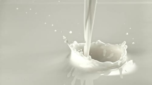 Super Slow Motion Milk Splashes Filmed on a Highspeed Camera at 1000 Fps