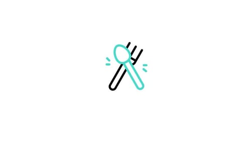 Animated Fork and Spoon Line Icon Reveal