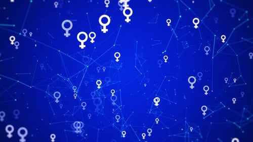 Gender Symbol Female Plexus Technology Background Loop