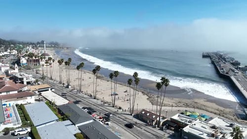 Beach Scene at Santa Cruz in California United States.