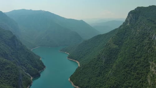Piva River Canyon Aerial Montenegro
